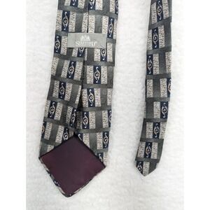 Stafford Executive Silk Necktie Gray Music Notes Patterned Business‎